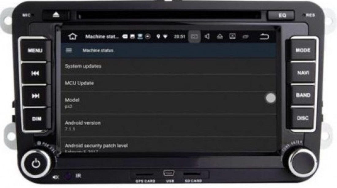 NAVIGATIE ANDROID 7.1.1 DEDICATA VW Caddy ECRAN 7'' CAPACITIV 16GB 2GB RAM INTERNET 3G WIFI QUA
