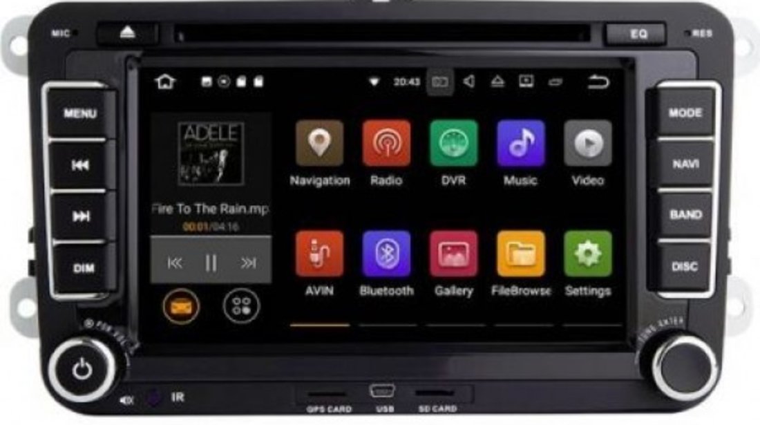 NAVIGATIE ANDROID 7.1.1 DEDICATA VW Caddy ECRAN 7'' CAPACITIV 16GB 2GB RAM INTERNET 3G WIFI QUA