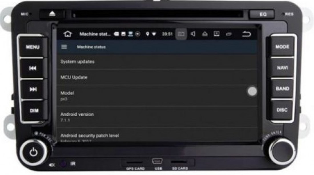 NAVIGATIE ANDROID 7.1.1 DEDICATA VW Polo MK5 ECRAN 7'' CAPACITIV 16GB 2GB RAM INTERNET 3G WIFI QUA