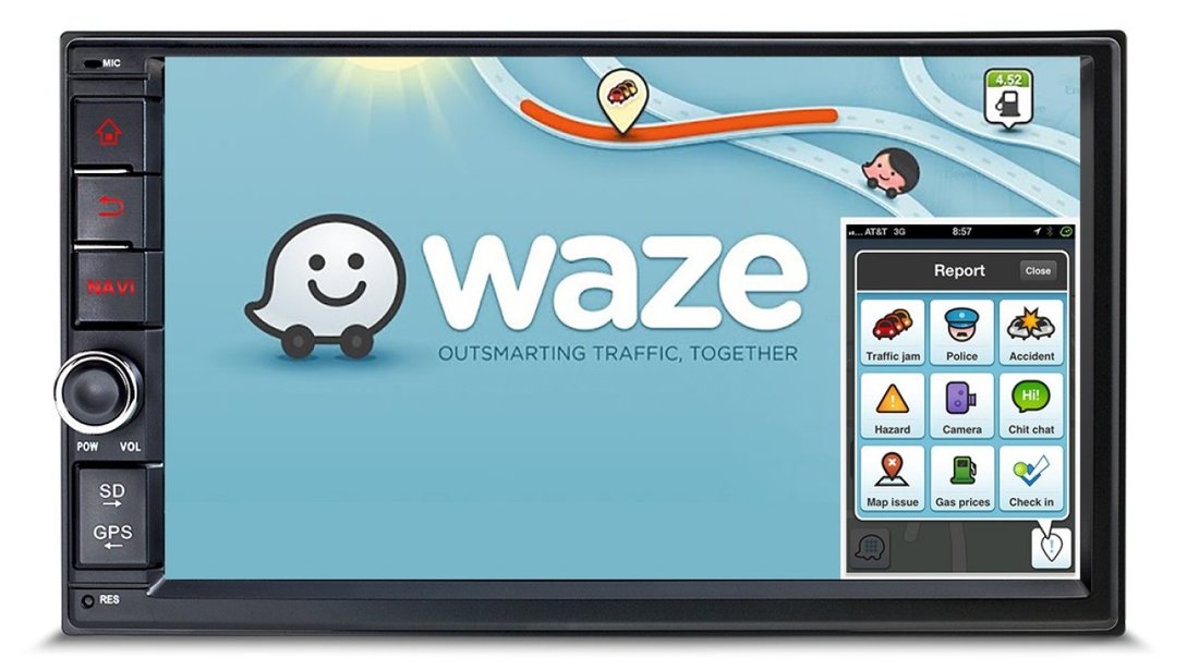 Navigatie Android 7.1.2 2Din Universala DVD GPS Carkit Waze Youtube