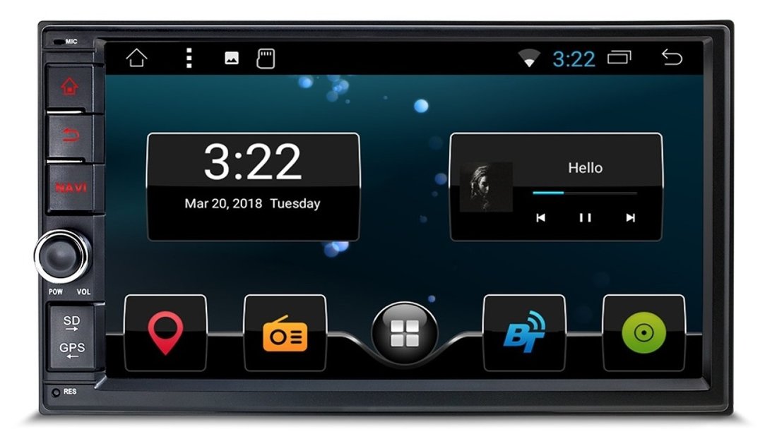 Navigatie Android 7.1.2 2Din Universala DVD GPS Carkit Waze Youtube