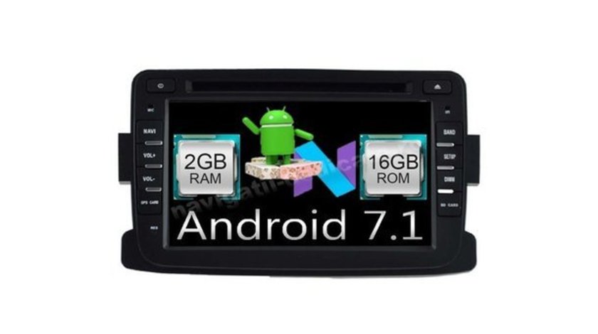 Navigatie Android 7.1 Dacia Logan Duster Lodgy Dokker Sandero Renault Captur 2GB RAM WAZE NAVD A5157