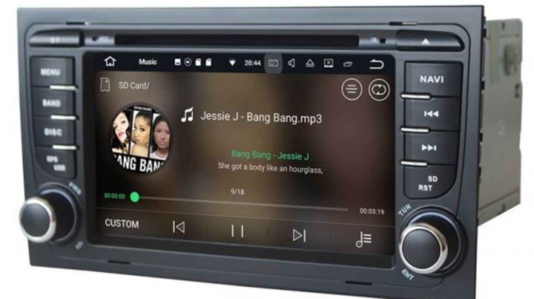 NAVIGATIE ANDROID 7.1 DEDICATA AUDI A4 B6 B7 SEAT EXEO NAVD-A050 7'' CAPACITIV 16GB 2GB DVD GPS WAZE