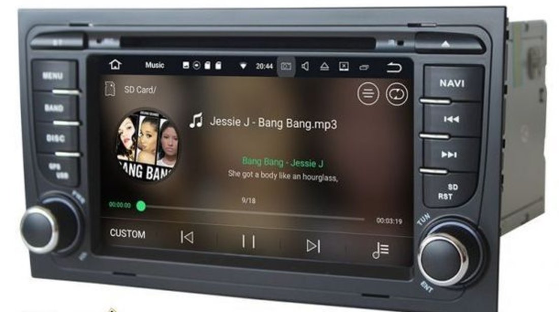 NAVIGATIE ANDROID 7.1 DEDICATA AUDI A4 B6 B7 SEAT EXEO NAVD-A050 7'' CAPACITIV 16GB 2GB DVD GPS WAZE