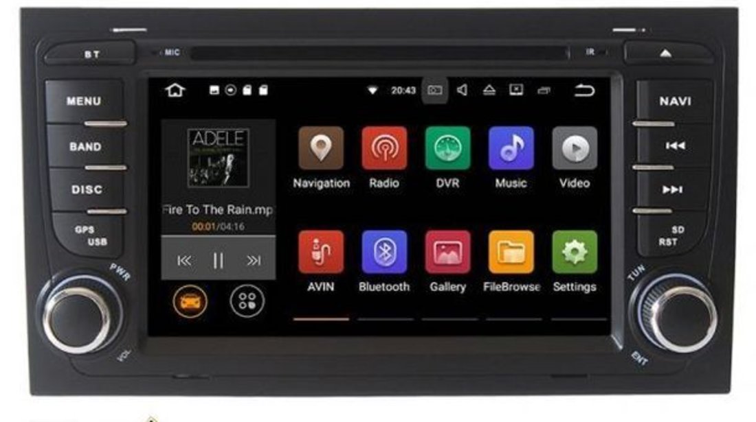 NAVIGATIE ANDROID 7.1 DEDICATA AUDI A4 B7 NAVD-A050 7'' CAPACITIV 16GB 2GB DVD GPS WAZE