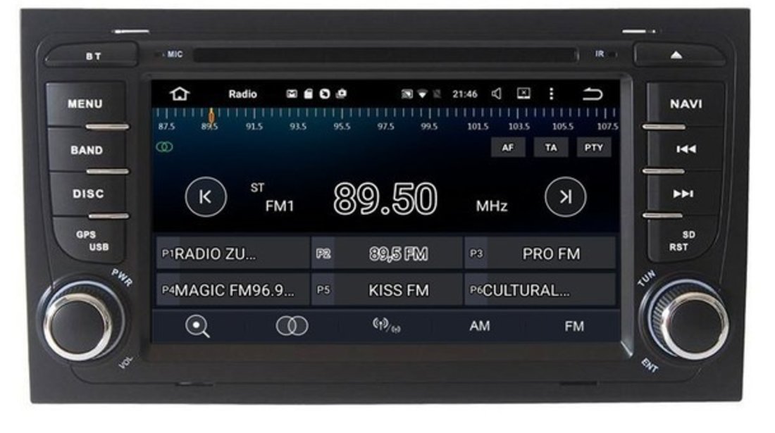 NAVIGATIE ANDROID 7.1 DEDICATA AUDI A4 B7 NAVD-A050 7'' CAPACITIV 16GB 2GB DVD GPS WAZE