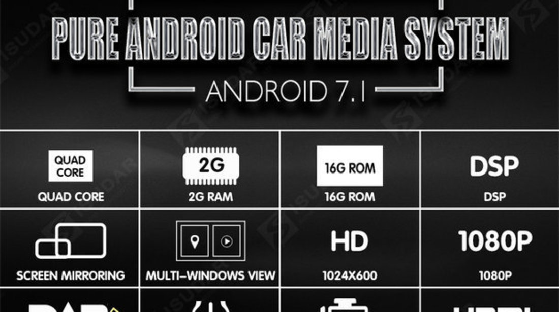 NAVIGATIE ANDROID 7.1 DEDICATA Caravelle NAVD-A9240 ECRAN 8'' CAPACITIV 16GB 2GB RAM INTERNET 3G