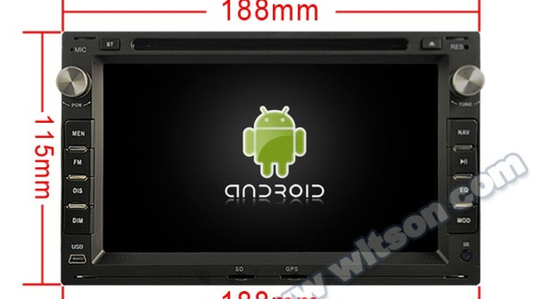 NAVIGATIE ANDROID 7.1 DEDICATA Citroen C2 WITSON W2-K7229 QUADCORE 2GB RAM 16GB INTERNET 3G WAZE