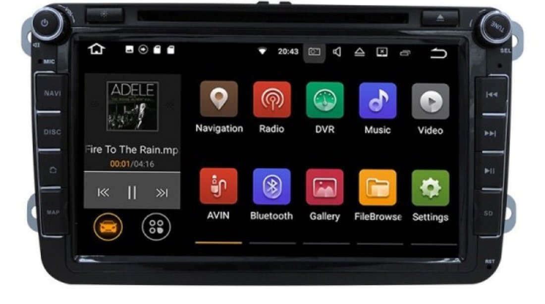 NAVIGATIE ANDROID 7.1 DEDICATA VW AMAROK NAVD-A9240 ECRAN 8'' CAPACITIV 16GB 2GB RAM INTERNET 3G