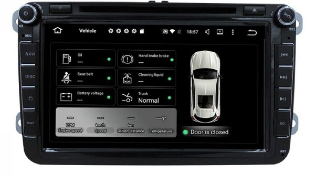 NAVIGATIE ANDROID 7.1 DEDICATA VW GOLF 5 NAVD-A9240 ECRAN 8'' CAPACITIV 16GB 2GB RAM INTERNET 3G