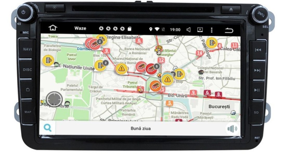 NAVIGATIE ANDROID 7.1 DEDICATA VW SKODA SEAT NAVD-A9240 ECRAN 8'' CAPACITIV 16GB 2GB RAM INTERNET 3G