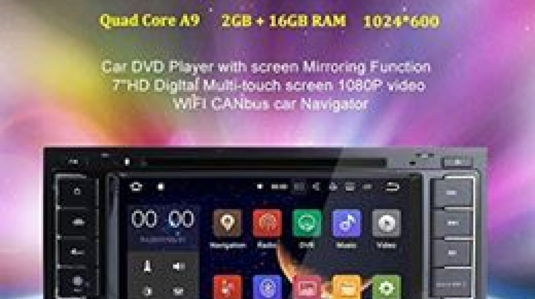 NAVIGATIE ANDROID 7.1 DEDICATA VW TOUAREG 2002 - 2010 2GB RAM DVR CARKIT GPS NAVD-A9200