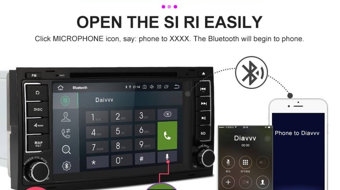 NAVIGATIE ANDROID 7.1 DEDICATA VW TOUAREG MULTIVAN TRANSPORTER T5 2GB RAM DVR CARKIT GPS NAVD-A9200