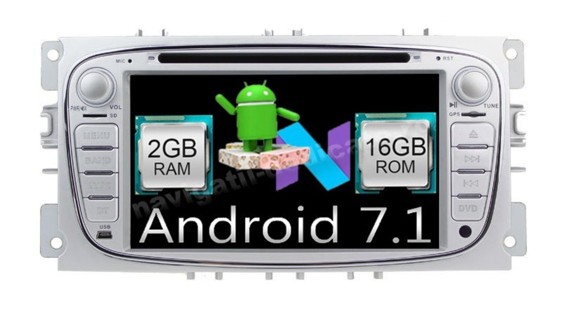 Navigatie Android 7.1 Ford Focus 2 Mondeo S Max ECRAN CAPACITIV INTERNET NAVD-A9457