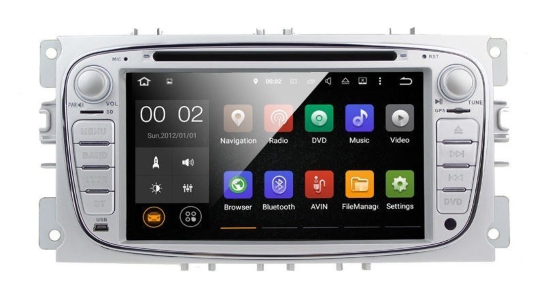 Navigatie Android 7.1 Ford Focus 2 S-MAX ECRAN CAPACITIV INTERNET NAVD-A9457
