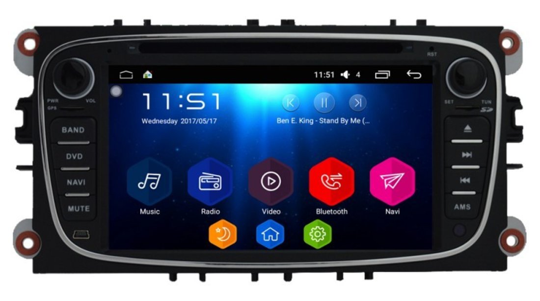 Navigatie Android 7.1 Octa Core Ford FOCUS 2 NAVD-T9457BK