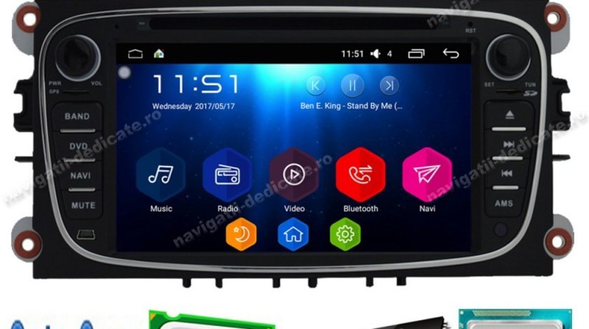 Navigatie Android 7.1 Octa Core Ford FOCUS 2 NAVD-T9457BK