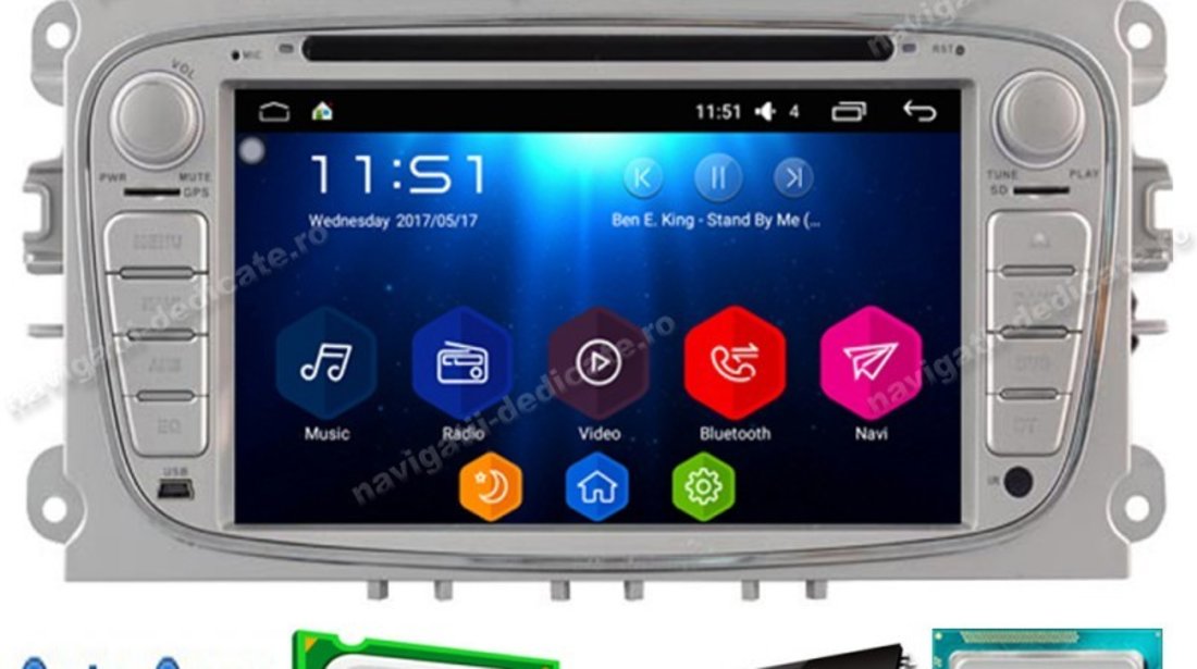 Navigatie Android 7.1 Octa Core Ford FOCUS 2 MONDEO S MAX TRANSIT NAVD-T9457