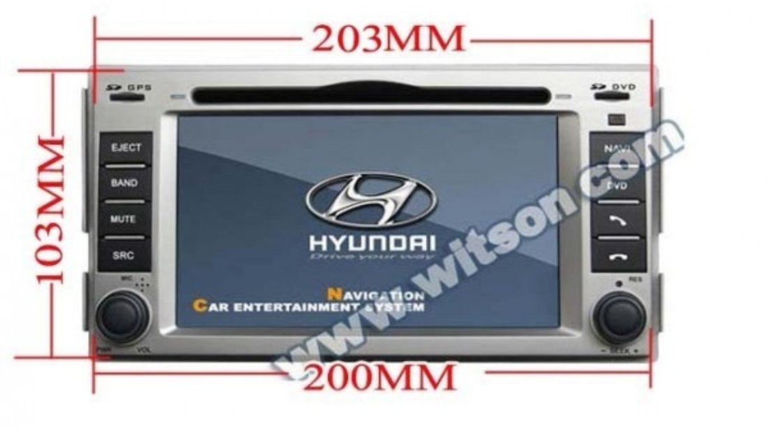 NAVIGATIE ANDROID 8.0 DEDICATA HYUNDAI SANTA FE MODEL WITSON W2-W008 PLATFORMA S200 OCTA-CORE 2G RAM