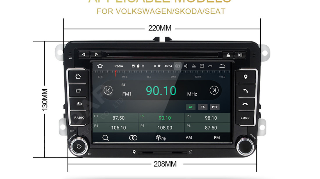 NAVIGATIE ANDROID 8.0 DEDICATA Skoda Roomster XTRONS PB78MTVP 7'' INTERNET 4G OCTACORE 4GB RAM 32 GB