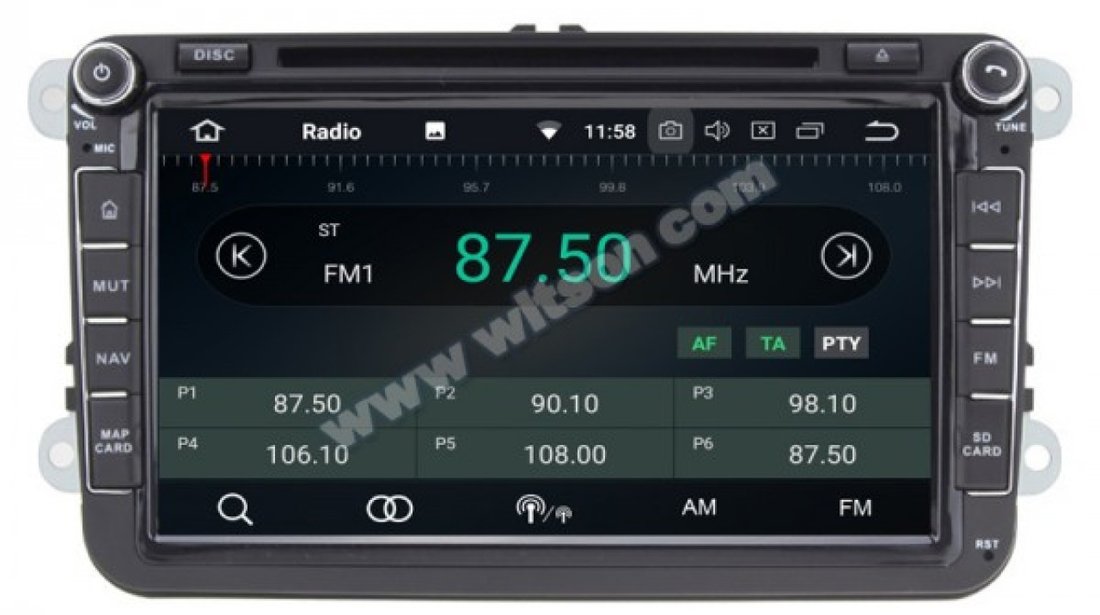 NAVIGATIE ANDROID 8.0 DEDICATA VW BEETLE WITSON W2-V7617 ECRAN 8'' CAPACITIV INTERNET 4G WIFI WAZE