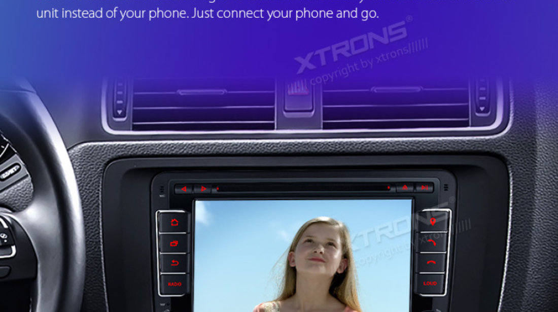 NAVIGATIE ANDROID 8.0 DEDICATA VW Beetle XTRONS PB78MTVP 7'' INTERNET 4G OCTACORE 4GB RAM 32 GB