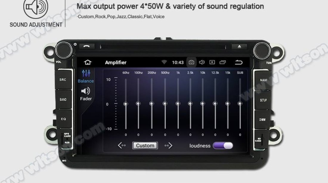 NAVIGATIE ANDROID 8.0 DEDICATA VW BORA  WITSON W2-V7617 ECRAN 8'' CAPACITIV INTERNET 4G WIFI WAZE