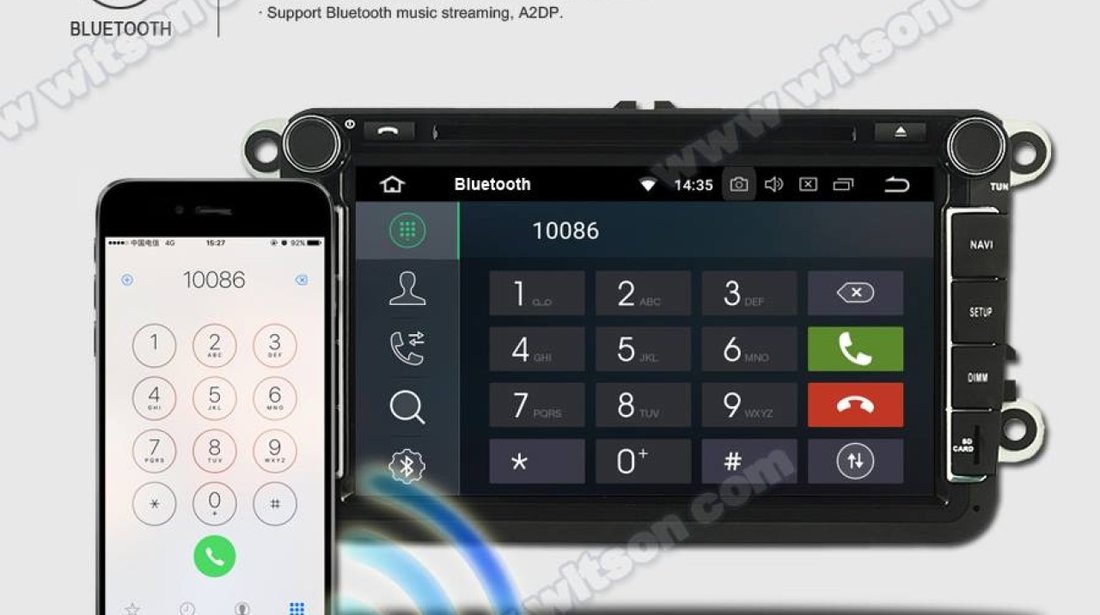 NAVIGATIE ANDROID 8.0 DEDICATA VW JETTA WITSON W2-V7617 ECRAN 8'' CAPACITIV INTERNET 4G WIFI