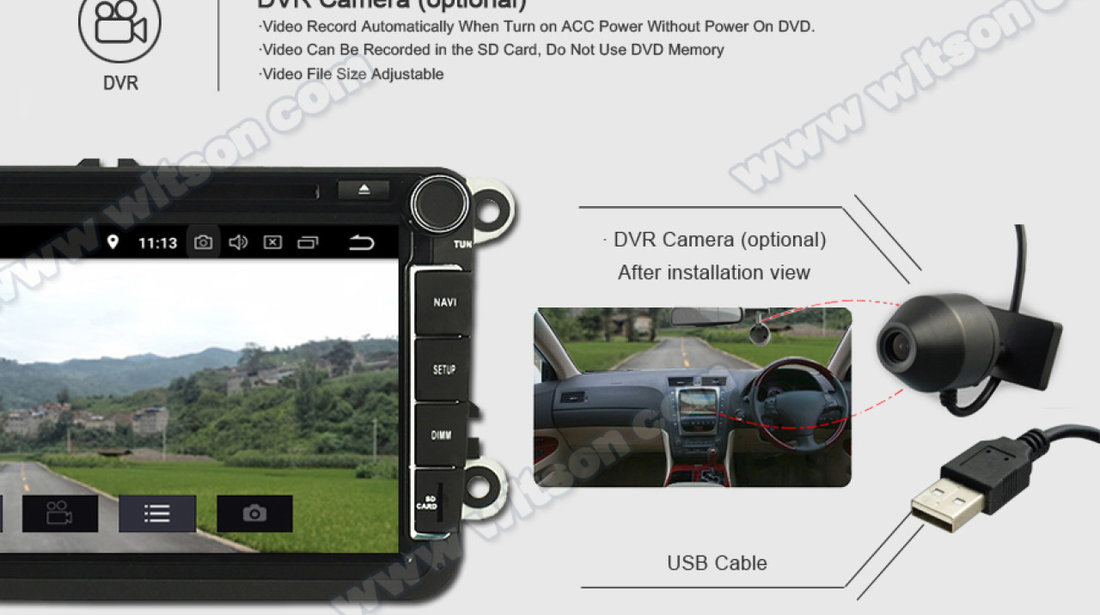 NAVIGATIE ANDROID 8.0 DEDICATA VW SKODA SEAT WITSON W2-V7617 8'' 4G RAM WIFI OCTACORE 32GB GPS WAZE