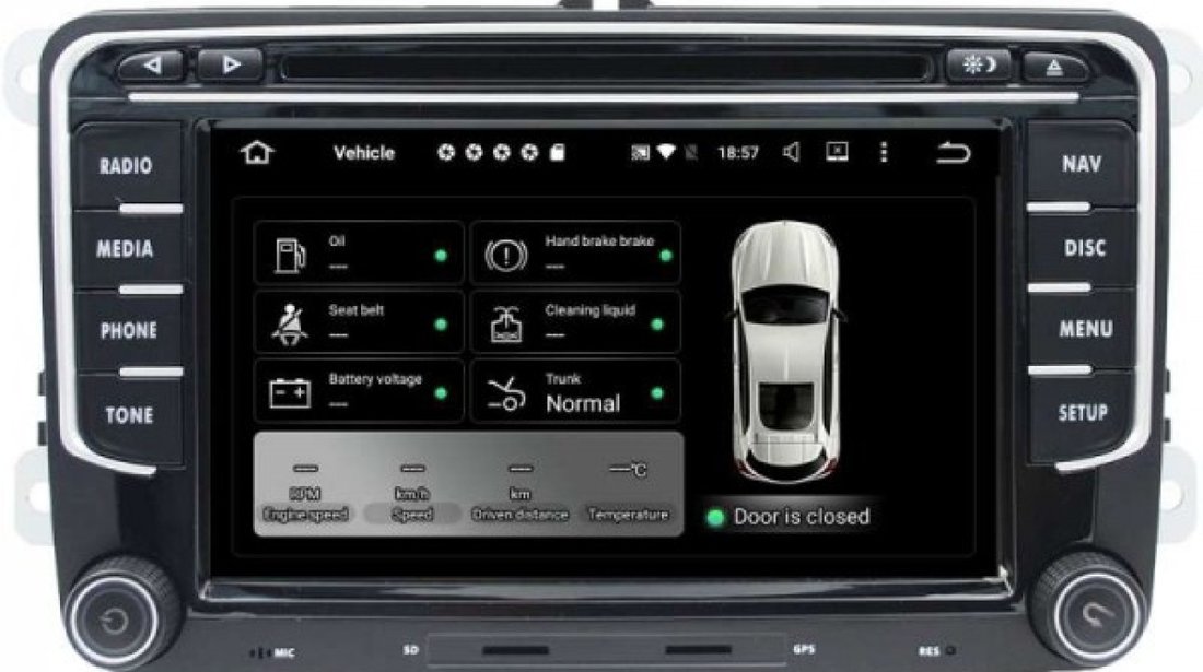 NAVIGATIE ANDROID 8.0 DEDICATA VW TOURAN ECRAN NAVD-P3700 7'' IPS CAPACITIV INTERNET 4G WIFI OCT