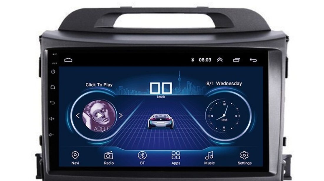 NAVIGATIE ANDROID 8.1 CARPAD DEDICATA KIA SPORTAGE 2010-2015 ECRAN 9” CAPACITIV 16GB GPS WAZE DVR