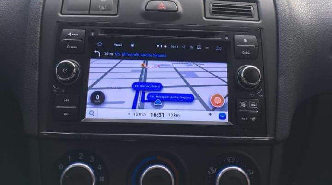 NAVIGATIE ANDROID 8.1 DEDICATA FORD FIESTA MK6 ECRAN IPS DVD CARKIT USB SD GPS WAZE EDOTEC EDT-G140