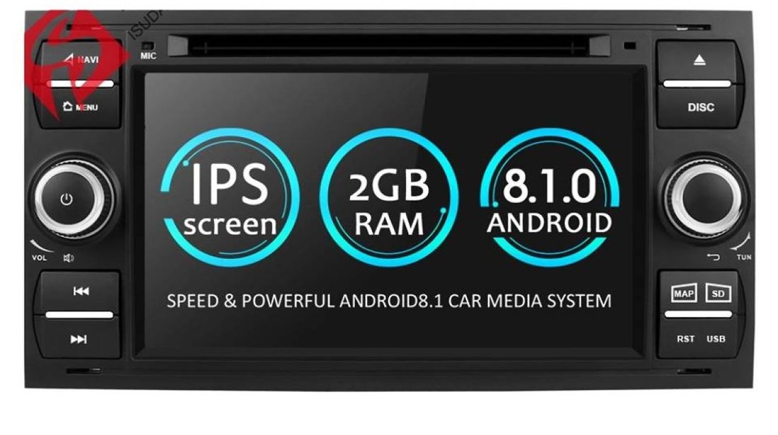 NAVIGATIE ANDROID 8.1 DEDICATA FORD FUSION ECRAN IPS 16GB DVD CARKIT USB SD GPS WAZE NAV-D9488B