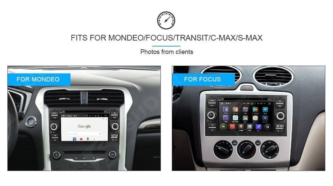 NAVIGATIE ANDROID 8.1 DEDICATA FORD KUGA  ECRAN IPS DVD CARKIT USB SD GPS WAZE EDOTEC EDT-G140