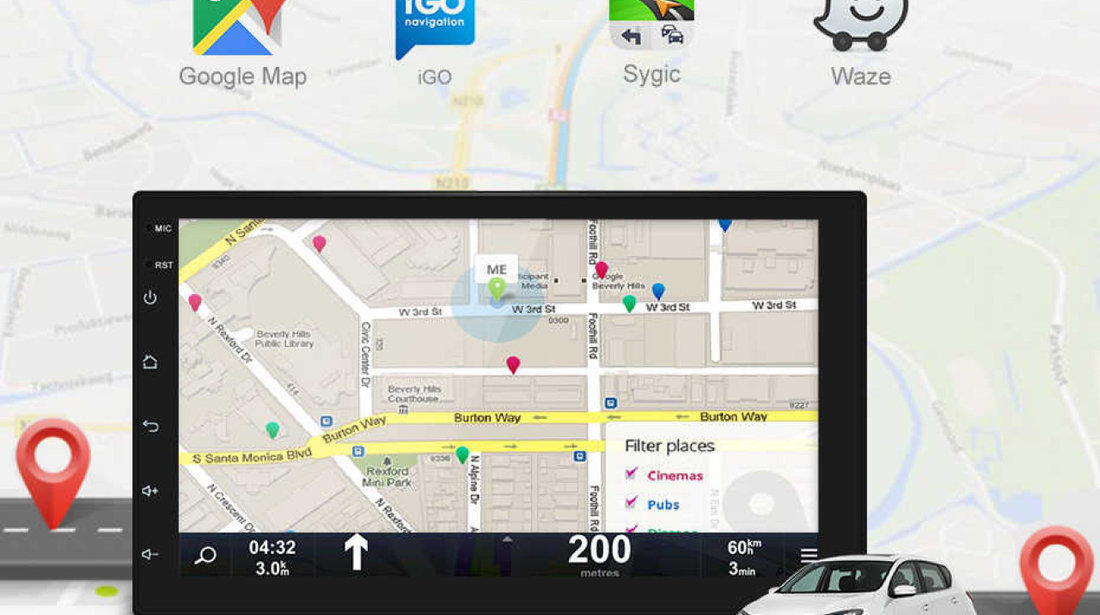 NAVIGATIE ANDROID 8.1 DEDICATA Hyundai COUPE USB INTERNET WAZE DVR GPS EDOTEC EDT-E200