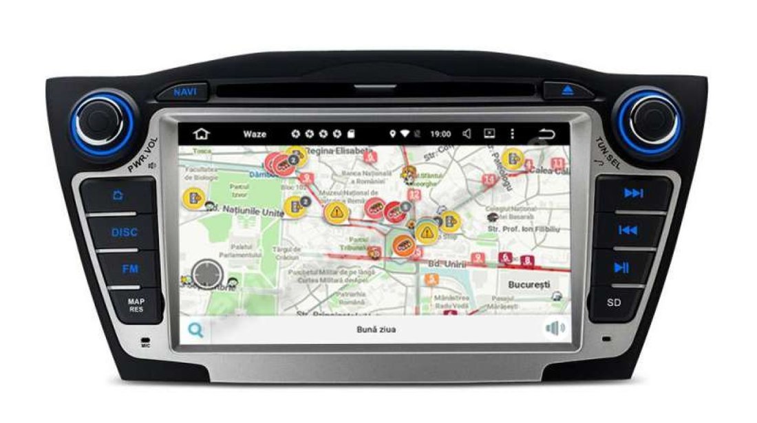 NAVIGATIE ANDROID 8.1 DEDICATA HYUNDAI IX35 ECRAN IPS 7'' 16GB 2GB DVD CARKIT USB SD GPS WAZE