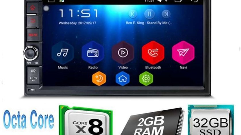 NAVIGATIE ANDROID 8.1 DEDICATA KIA CEED NAVD-T7200 V2 OCTA CORE 32GB 2G RAM USB 3G GPS WAZE DVR