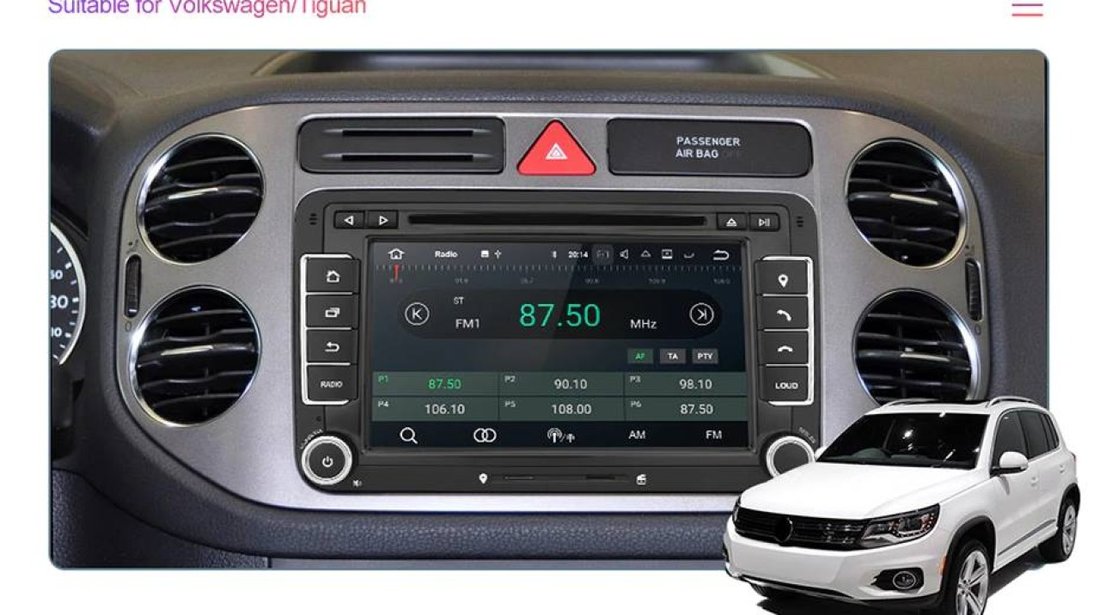 NAVIGATIE ANDROID 8.1 DEDICATA VW GOLF MK5 ECRAN IPS 7'' 16GB 2GB RAM INTERNET 3G WIFI QUAD-CORE