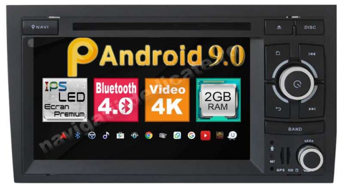 NAVIGATIE ANDROID 9.0 DEDICATA AUDI A4 S4 RS4 SEAT EXEO ECRAN IPS 7'' 16GB 2GB  INTERNET NAVD-MT050