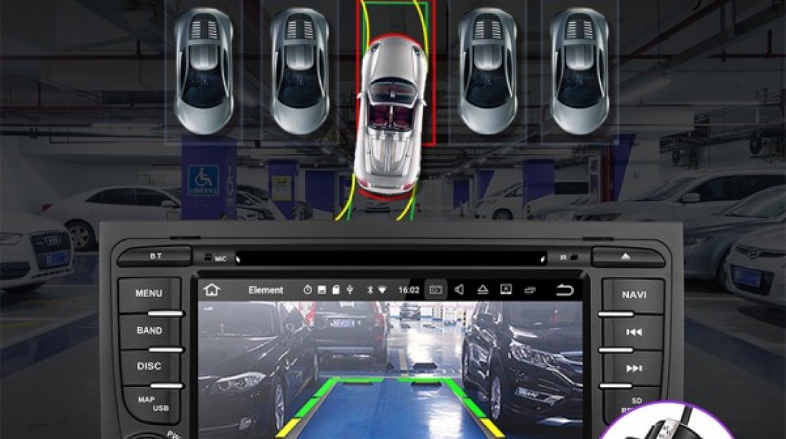 NAVIGATIE ANDROID 9.0 DEDICATA AUDI A4 S4 RS4 SEAT EXEO ECRAN IPS 7'' 16GB 2GB RAM INTERNET 3G WIFI