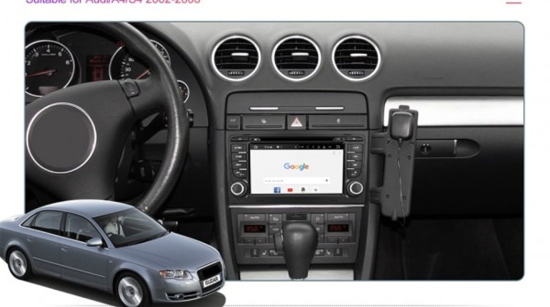 NAVIGATIE ANDROID 9.0 DEDICATA AUDI RS4 ECRAN IPS 7'' 16GB 2GB RAM INTERNET 3G WIFI GPS WAZE