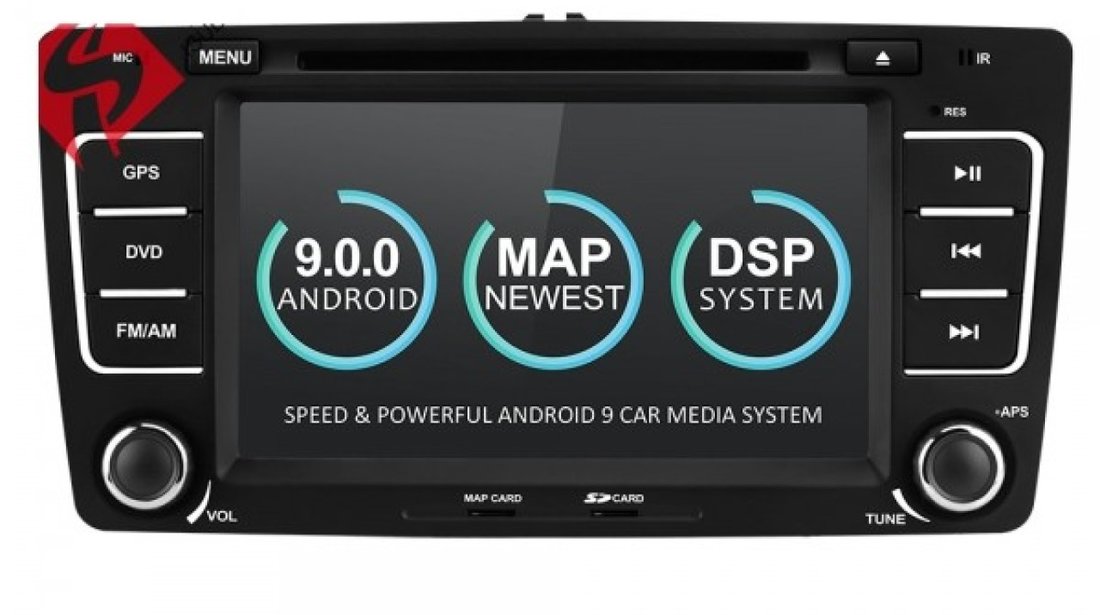 NAVIGATIE ANDROID 9.0 DEDICATA SKODA OCTAVIA 2 ECRAN IPS 8'' 16GB 2GB RAM INTERNET 3G WIFI QUAD-CORE