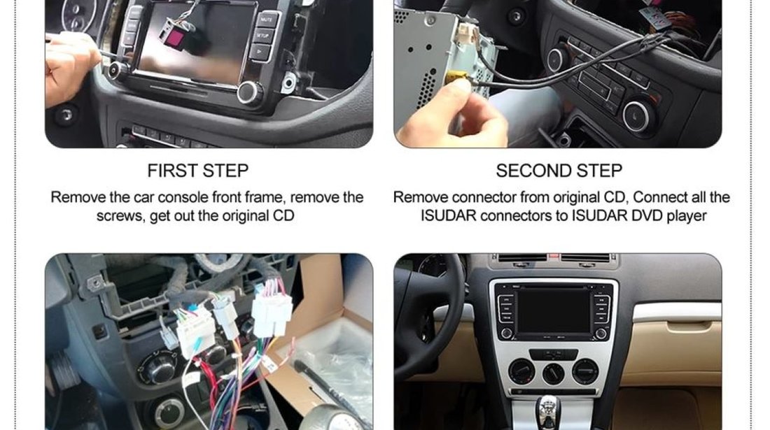 NAVIGATIE ANDROID 9.0 DEDICATA SKODA OCTAVIA 2 FACELIFT ECRAN IPS 8'' 16GB 2GB RAM INTERNET 3G WIFI