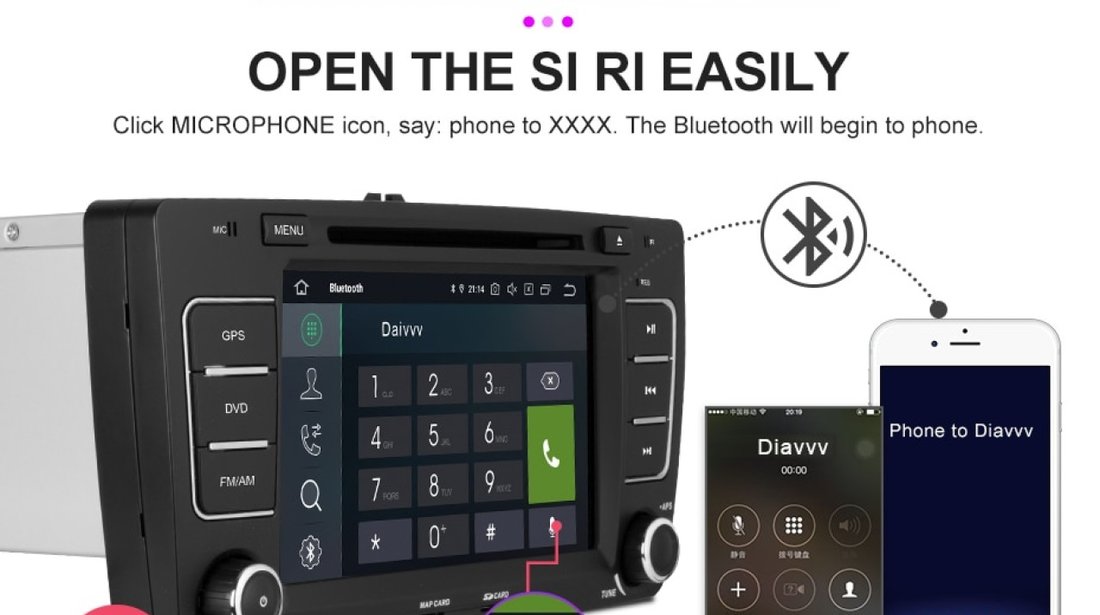 NAVIGATIE ANDROID 9.0 DEDICATA SKODA OCTAVIA 2 ECRAN IPS 8'' 16GB INTERNET 3G WIFI GPS WAZE DVR USB