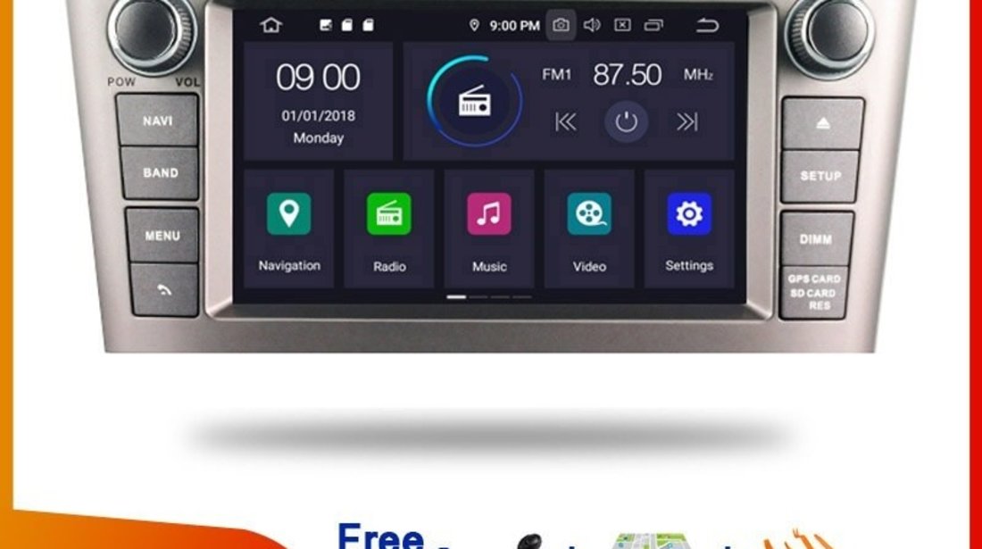 NAVIGATIE ANDROID 9.0 DEDICATA TOYOTA AVENSIS 2003 2008 WITSON W2-RVF5587S OCTA-CORE 4G RAM 64GB