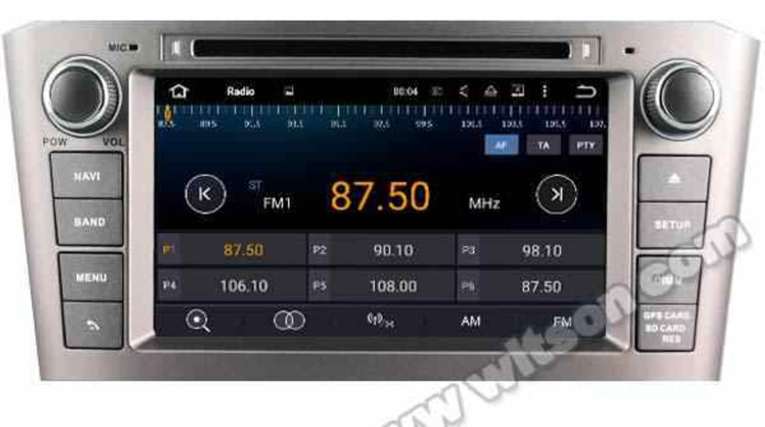 NAVIGATIE ANDROID 9.0 DEDICATA TOYOTA AVENSIS 2003 2008 WITSON W2-RVF5587S OCTA-CORE 4G RAM 64GB