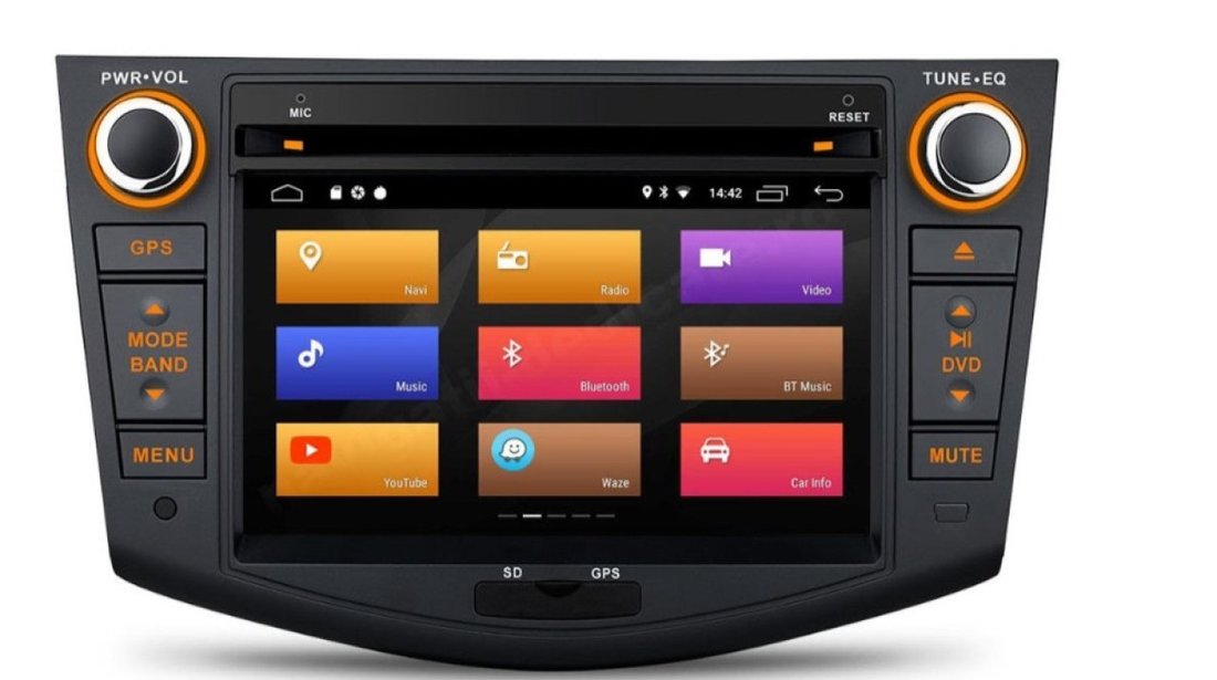 NAVIGATIE ANDROID 9.0 DEDICATA TOYOTA RAV4 2006-2012 INTERNET 3G WIFI GPS WAZE NAV-D MT5126