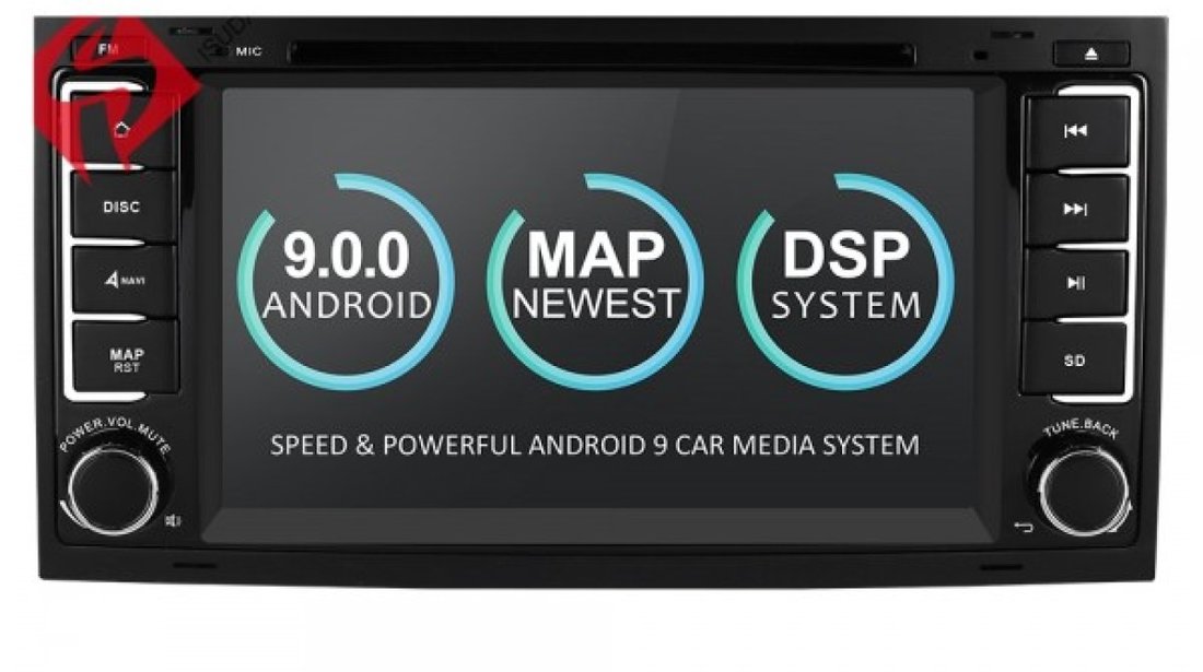 NAVIGATIE ANDROID 9.0 DEDICATA VW TOUAREG MULTIVAN TRANSPORTER T5 ECRAN IPS 16GB 2GB RAM INTERNET 3G