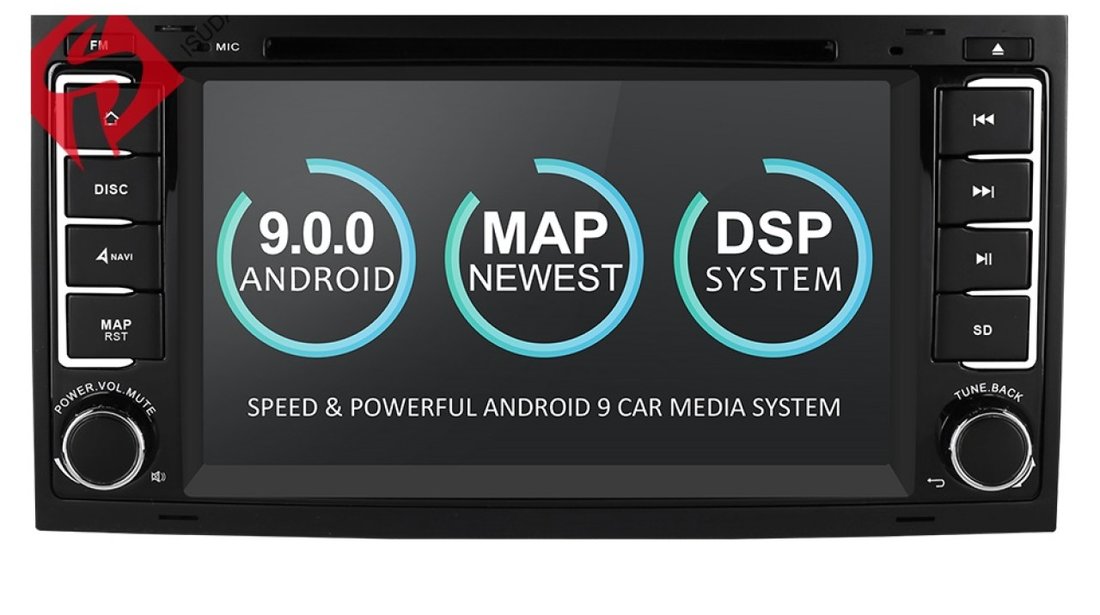 NAVIGATIE ANDROID 9.0 DEDICATA VW TOUAREG MULTIVAN TRANSPORTER T5 ECRAN IPS 16GB DVD GPS WAZE