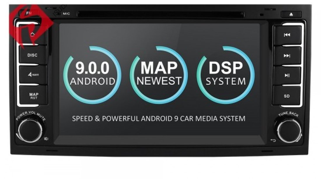 NAVIGATIE ANDROID 9.0 DEDICATA VW TRANSPORTER T5 ECRAN IPS 16GB 2GB RAM INTERNET 3G WIFI QUAD-CORE